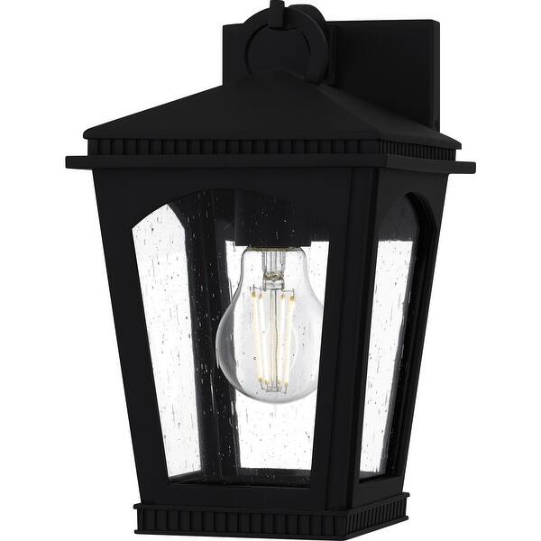 slide 2 of 7, Huck 1-Light Earth Black Outdoor Wall Lantern