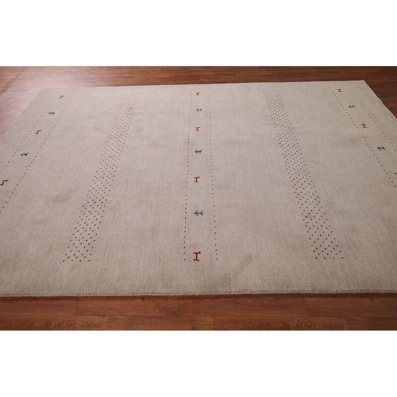 Little Animals Tribal Gabbeh Oriental Area Rug Handmade Wool Carpet - 6'7"x 9'8"