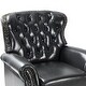 preview thumbnail 30 of 45, HULALA HOME Genuine Leather Nailhead Trim Pushback Recliner with Rolled Arms