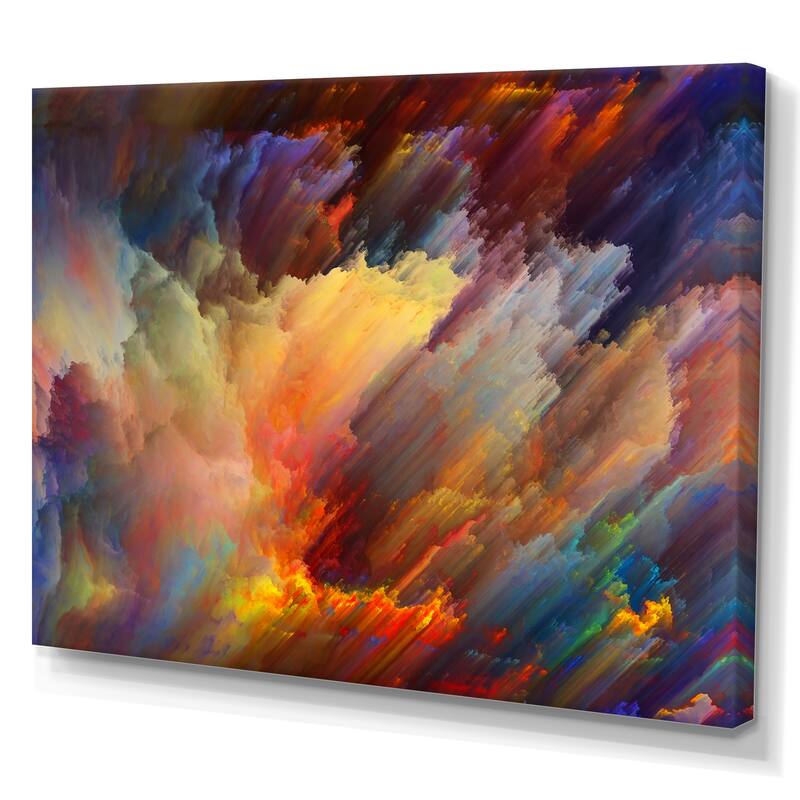 Designart "Colorful Living Paint" Modern Canvas artwork Bed Bath