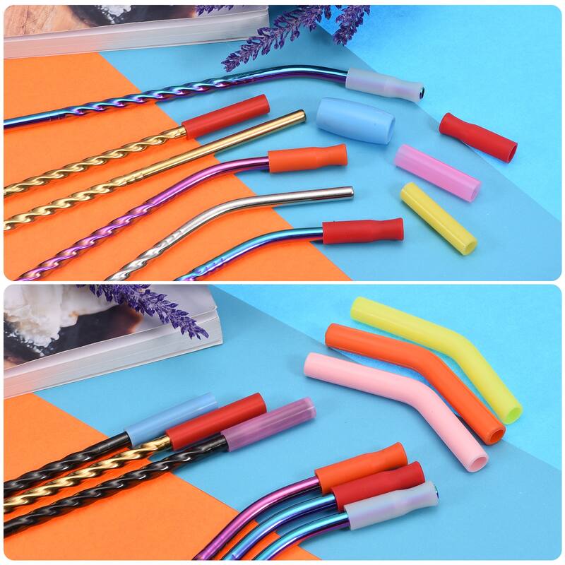 8pcs Silicone Straw Elbows Tip Fit for 6mm/0.24" OD Straws