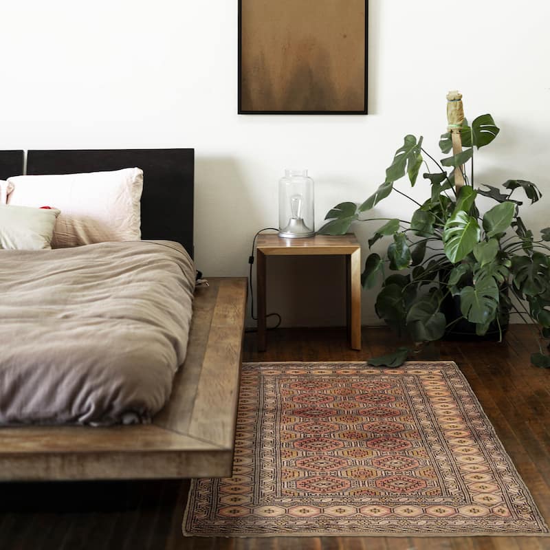 ECARPETGALLERY Hand-knotted Finest Peshawar Bokhara Khaki Wool Rug - 2'7 x 3'7