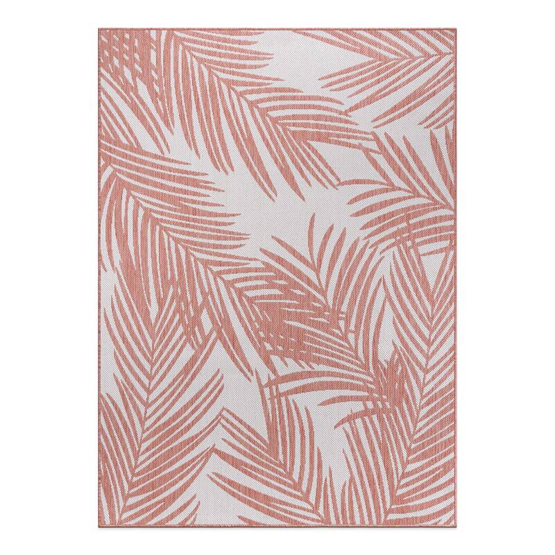 World Rug Gallery Contemporary Distressed Leaves Textured Flat Weave Indoor/Outdoor Area Rug