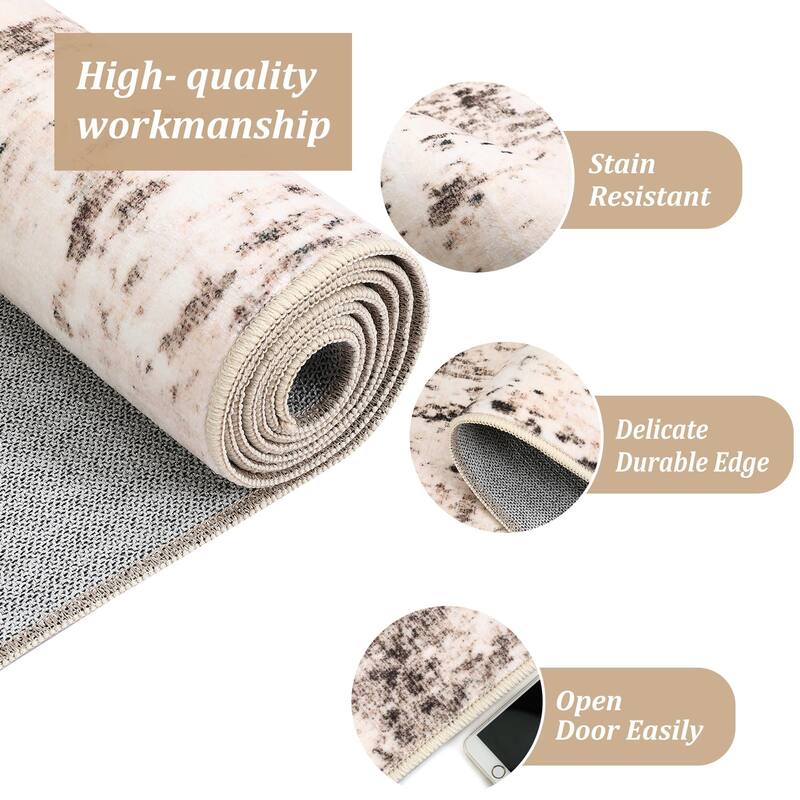Washable Area Rugs for Living Room Non Slip Carpets,Large Short Pile Rugs for Bedroom