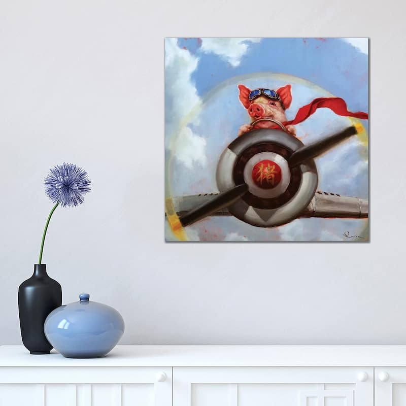 iCanvas "When Pigs Fly" by Lucia Heffernan Canvas Print - 18x18x1.5