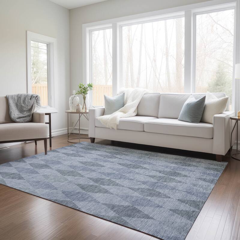 Altolo Modern Geometric Weather Resistant Blended Style Outdoor Rug