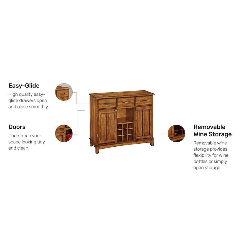Homestyles Buffet Of Buffets Brown Wood Buffet - 42" x 17" x 36"