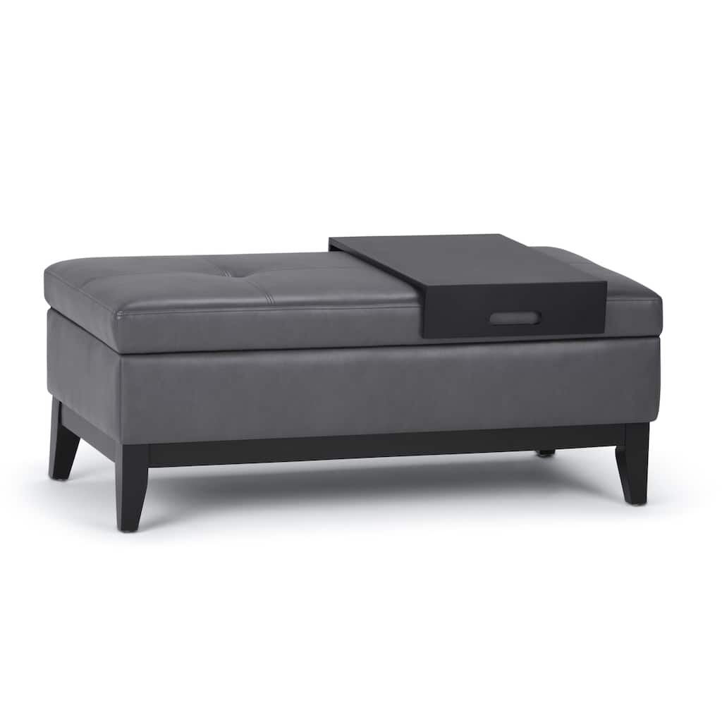 Storage Ottoman Bench with Tray