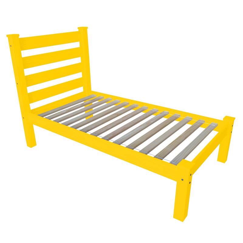 Homestead Unfinished Solid Pine Twin Platform Bed - CANARY YELLOW