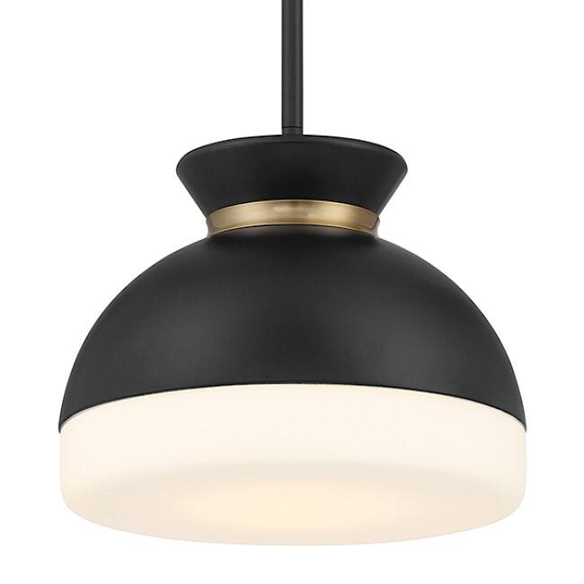 Crystorama Lighting Group GID-4005 Gidget 10" Wide Pendant with Etched - Matte Black / Vibrant Gold