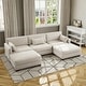 preview thumbnail 124 of 147, Corduroy Upholstered Modular Sectional Sofa for Living Room