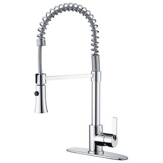 UltraFaucets Euro Collection Spring Spout Kitchen Faucet With Pull-Down Spray