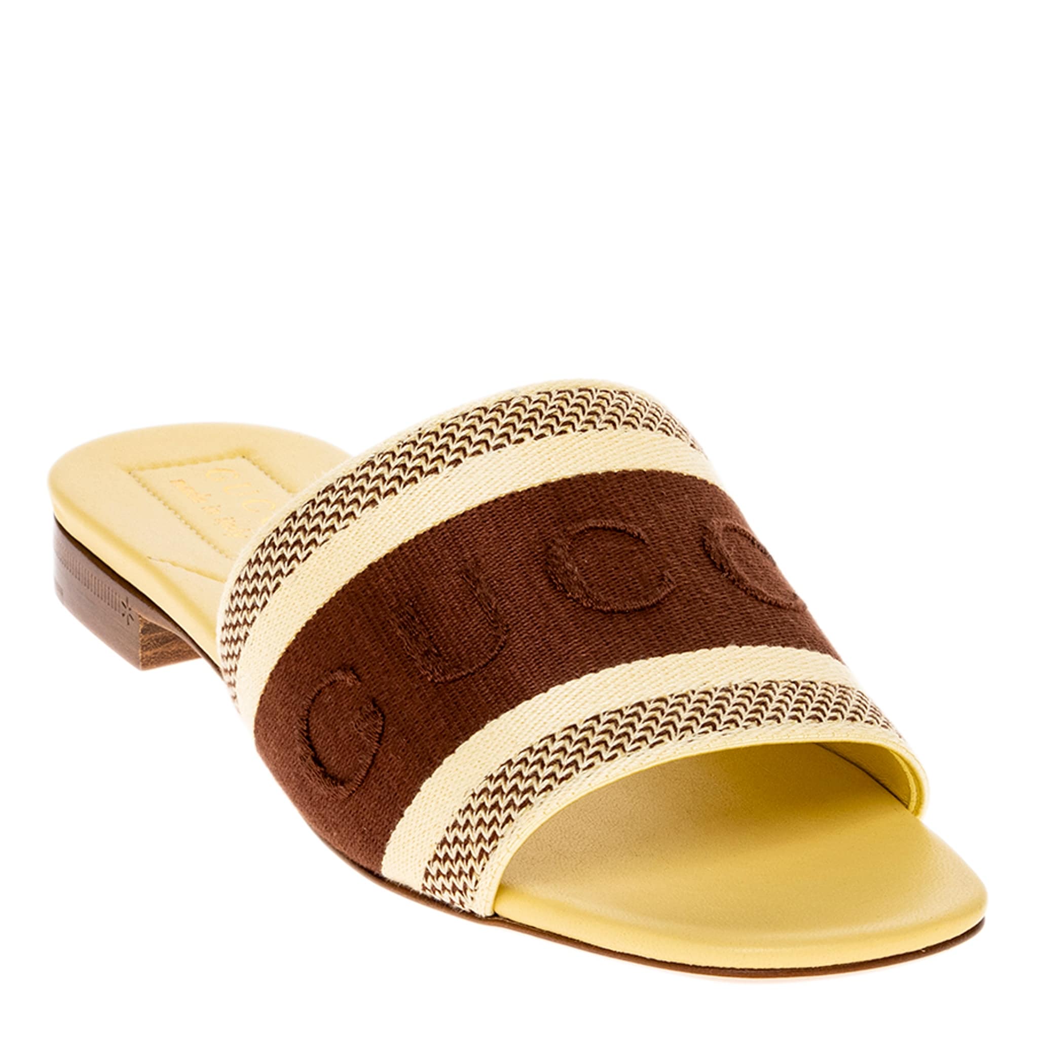 Gucci Orange and Blue Striped Logo Slide Sandals Gucci Luna Logo Jacquard Slide Sandals | Neiman Marcus main image 2