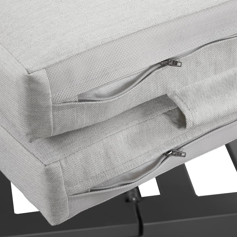Benton Modern Aluminum Lounge Outdoor Double Chaise with Cushion