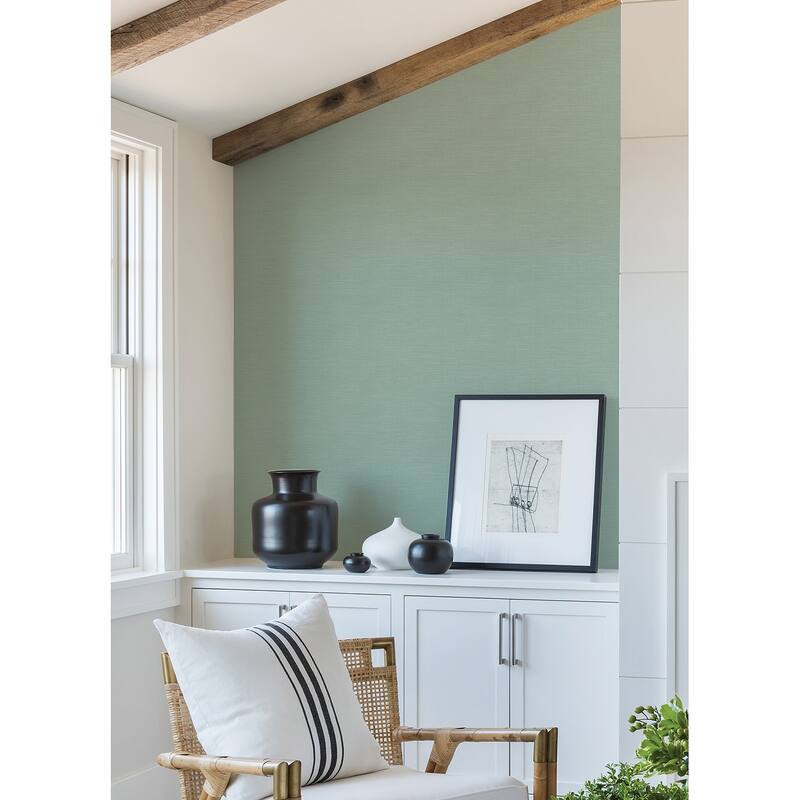 A-Street Prints Moroccan Green Sisal Texture Wallpaper