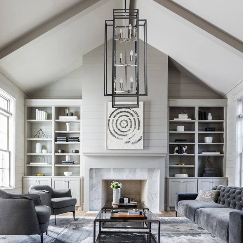 12-Light Lantern Tiered Chandelier Pendant Lighting Island