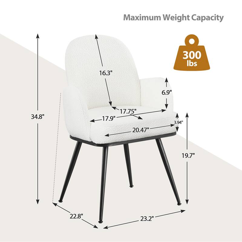 Fabric Upholstered Dining Chairs Set of 2/4 with Arms - 34.8"H x 23.2"W x 22.8"D