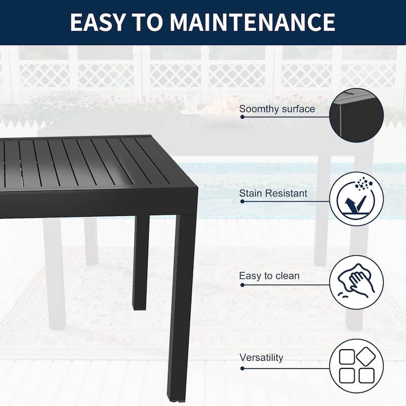 7 Pieces Outdoor Dining Set with 1 Extendable Dining Table