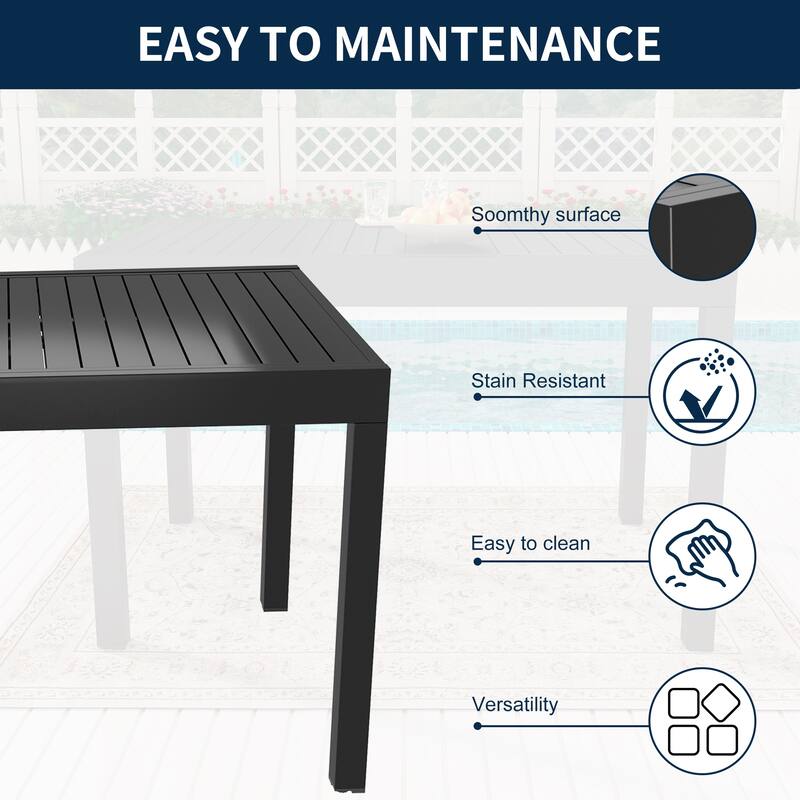 9 Pieces Patio Dining Set with Extendable Dining Table