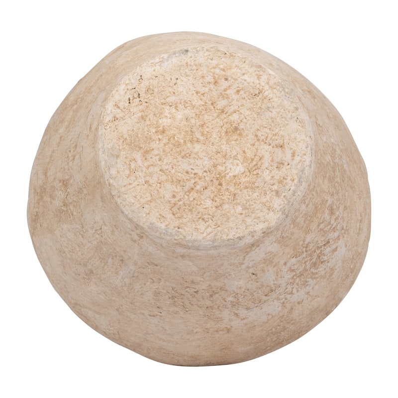 Sagebrook Home Paper Mache, Vase With Handles, White, Amphora, Textured
