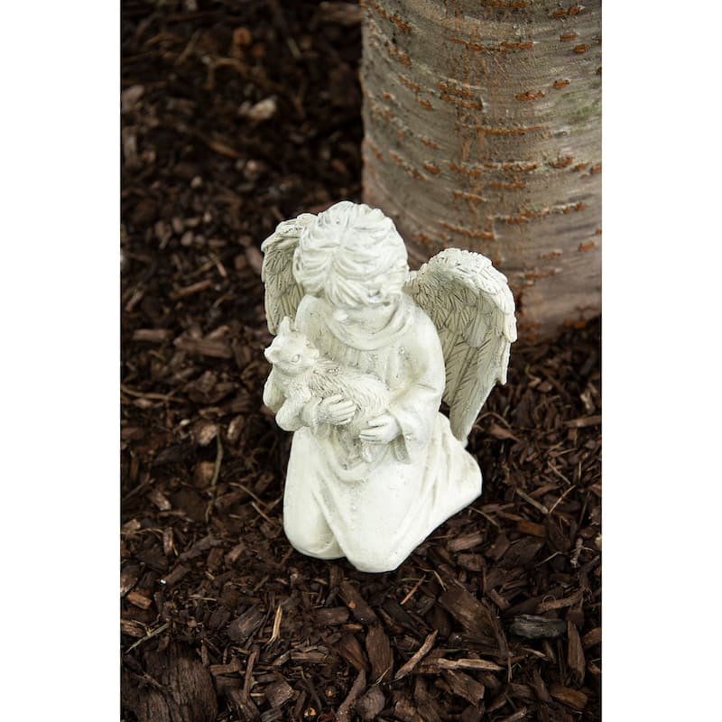 Cherub With Cat Figurine