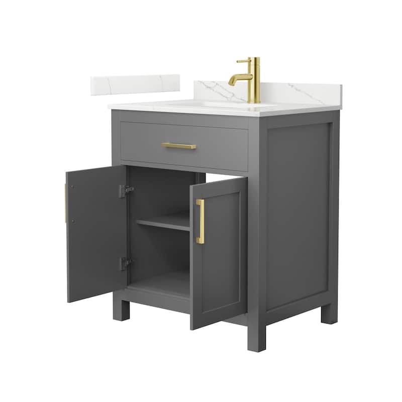 Wyndham Collection WCG2424-30S-QTZ-UNSMXX Beckett 30" Free Standing