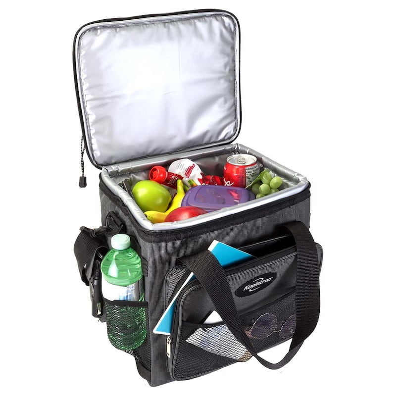 Koolatron Portable Iceless 12V Cooler Bag, 13L (14 qt), Black/Gray
