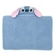 preview thumbnail 2 of 5, Lambs & Ivy Disney Stitch Luxury Blue Cotton Terry Hooded Baby Bath Towel