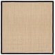 preview thumbnail 72 of 140, SAFAVIEH Natural Fiber Carmit Casual Border Sisal Rug 4' Square - Maize/Black