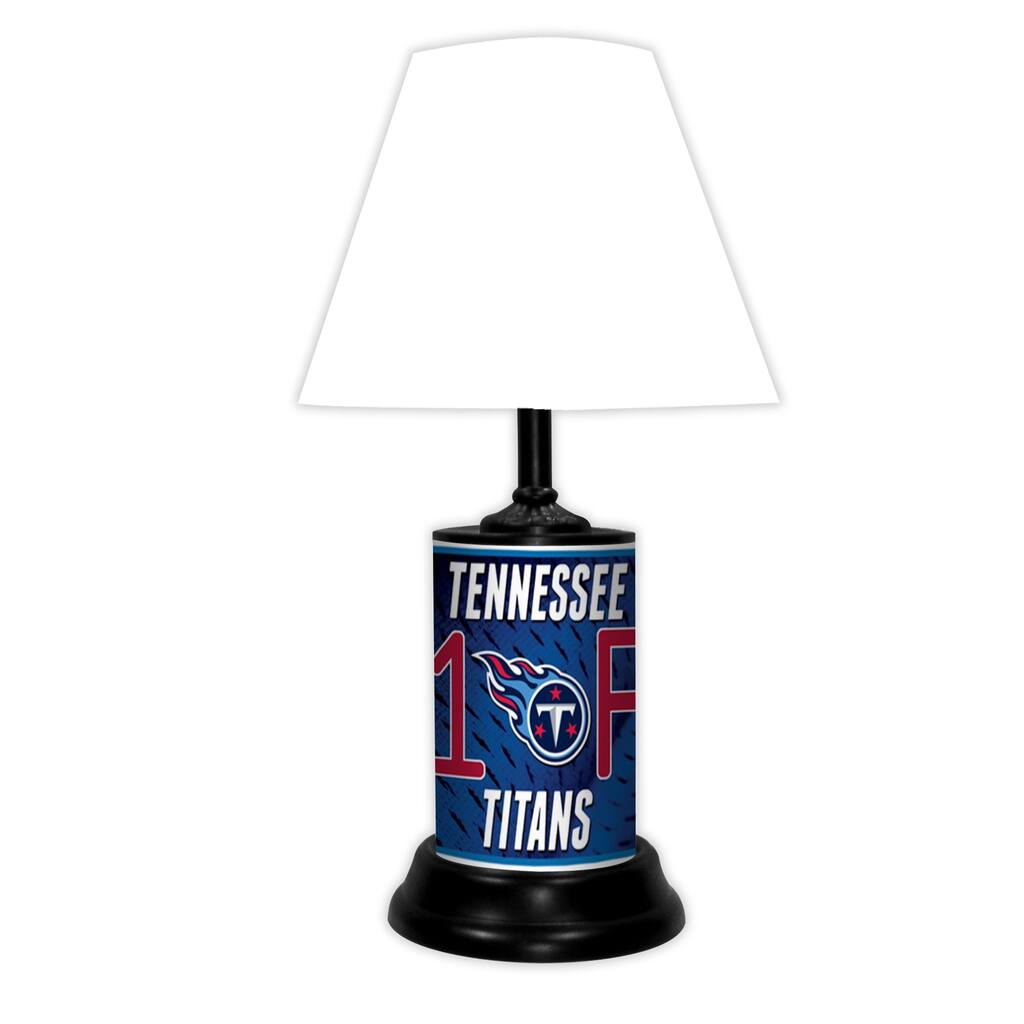 NFL 18-inch Desk/Table Lamp with Shade, #1 Fan with Team Logo, Tennessee Titans - 18x10x10