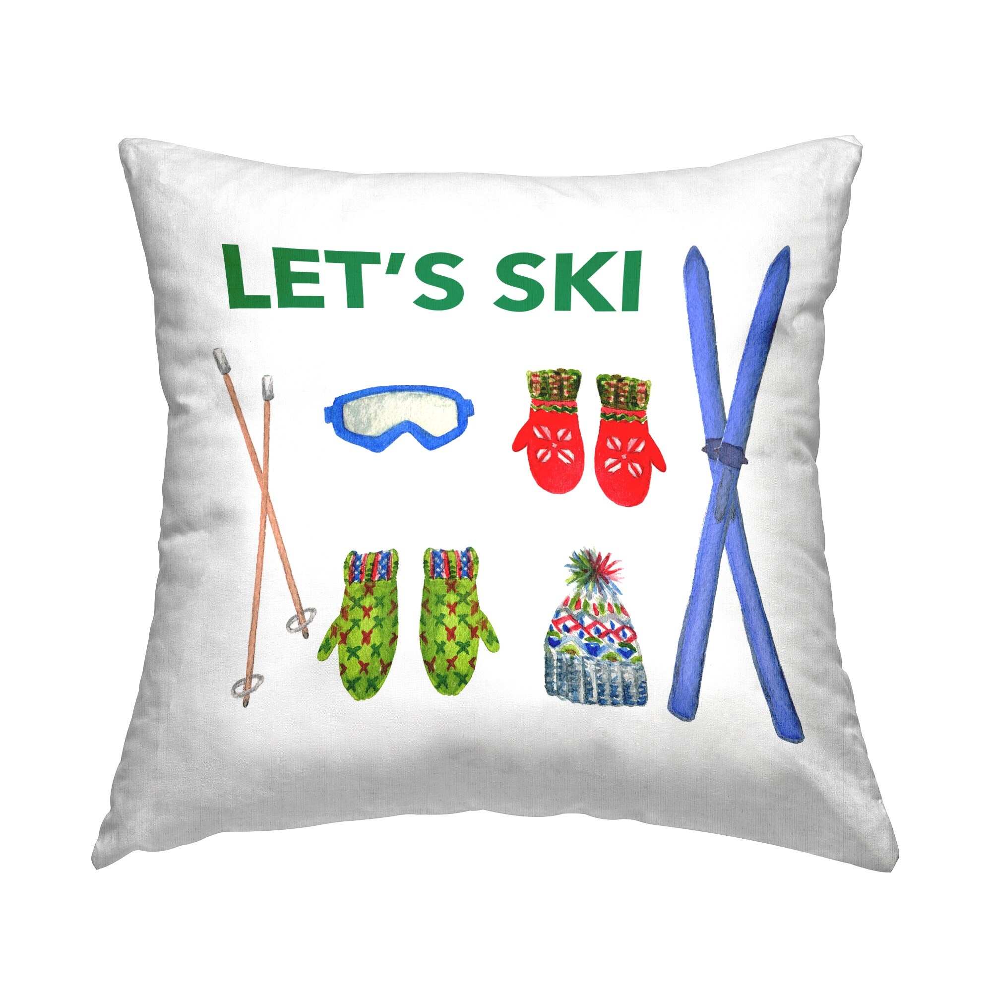 Stupell Let s Ski on White Decorative Printed Throw Pillow Design by Melissa Hyatt On Sale Bed Bath Beyond 41136664
