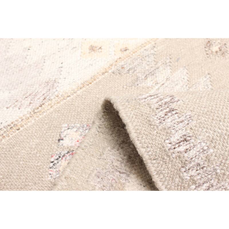 ECARPETGALLERY Flat-Weave Ankara FW Tan Wool Kilim - 5'2 x 7'11