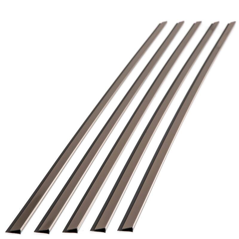 FASÄDE 47 in. Decorative Vinyl Large Profile J Trim Brushed Nickel (5 Pack) - 5 Pack - 5 Pack