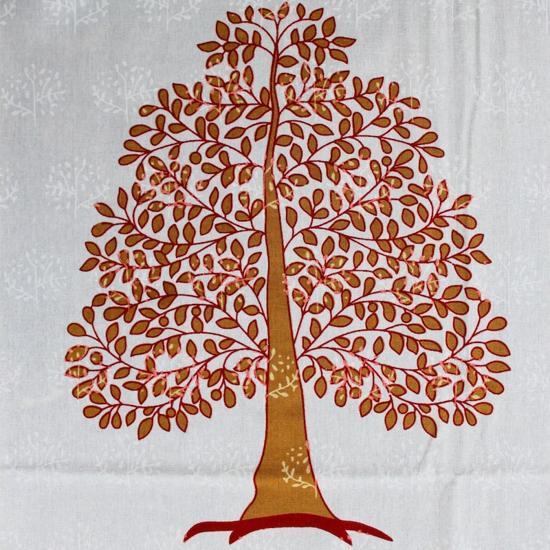 Cotton Regale Tree Of Life Print Floral Tablecloth Collection - 88 x 102 inches