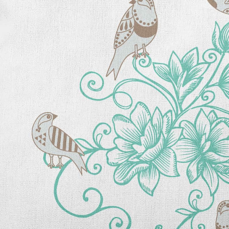 Birds And Flowers Decorative Throw Pillow