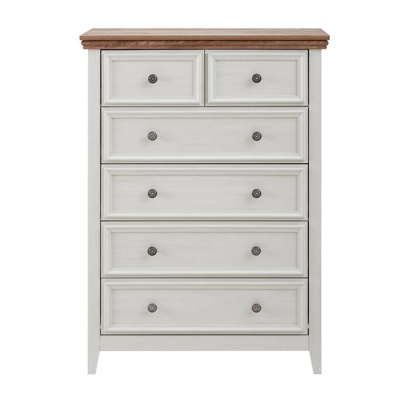 Modern Drawer Dresser Farmhouse Style Dresser Clothes Organizer with 6 Drawers Metal Slides Metal Handles, for Living Room Beige