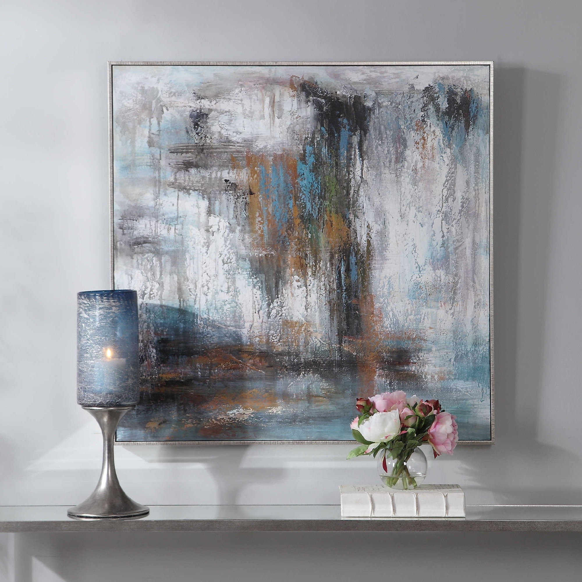35 Blue Grey And Orange Hand Painted Canvas Wall Art Overstock 29762473 Moreover, the contrast and depth of field is very well expressed, as well as the clarity is very nice. 35 blue grey and orange hand painted canvas wall art