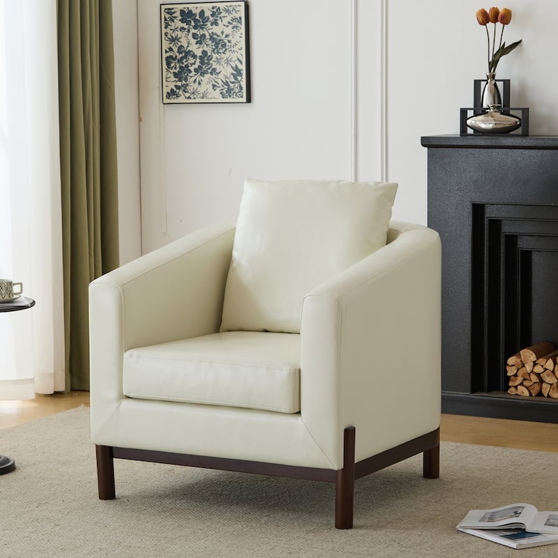Smyrna Upholstered Barrel Club Chair by Christopher Knight Home - White