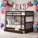 preview thumbnail 2 of 15, Modren Twin over Twin Bunk Bed With Ladders and Two Storage Drawers for Bedroom