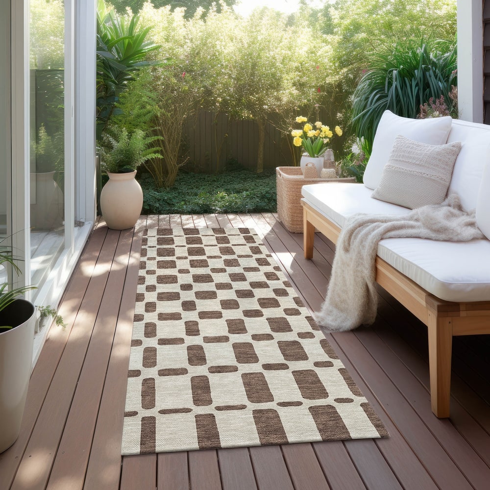 Machine Washable Indoor/ Outdoor Chantille Contemporary Geo Rug