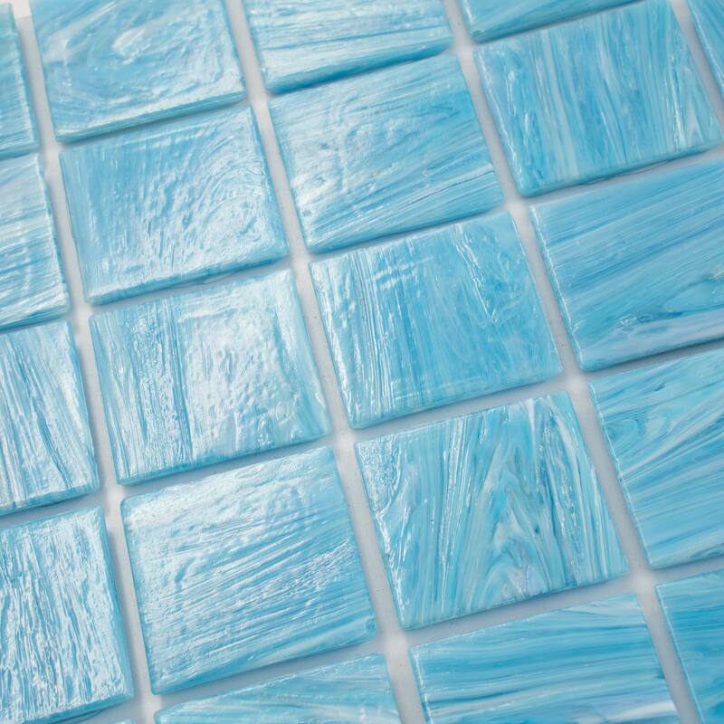 Apollo tile 12" x 12" Celestial Glossy Sky Blue Glass Tile (10 sq ft/case) - 10 Pack