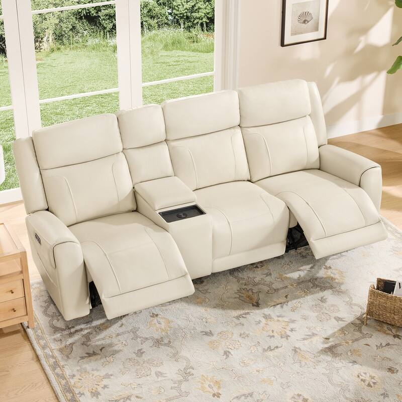 Spruce & Spring Leo Power Wall Hugger Reclining Sofa with Multi-Function Console