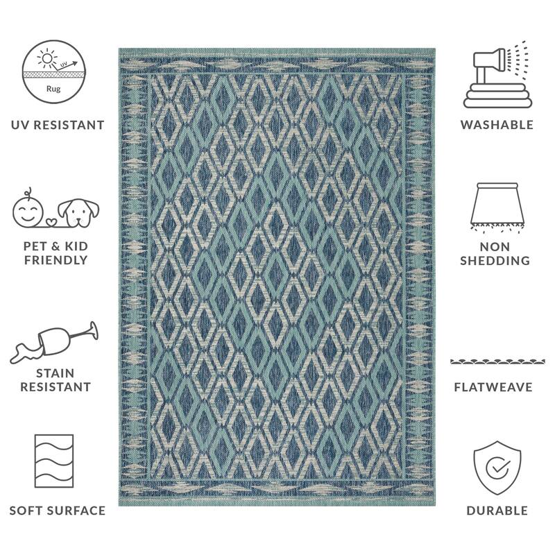 SAFAVIEH Courtyard Hannchen Indoor/ Outdoor Waterproof Patio Backyard Rug