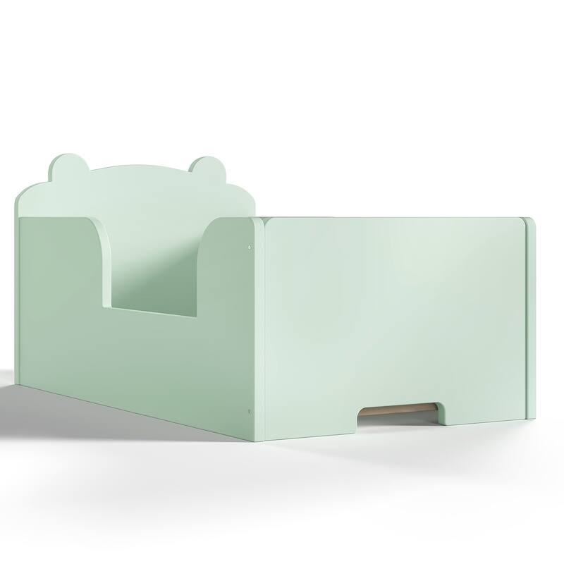 Toddler Floor Bed Frame - Bear Shape Cot Bed for Boys & Girls Ages 3-6
