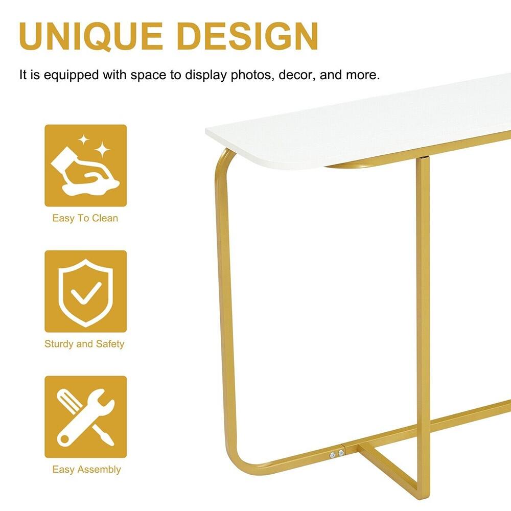 Console Table Modern Accent Gold Narrow Long Side Table Living Room