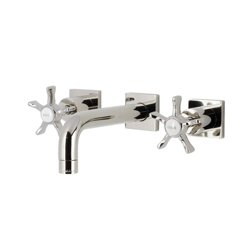 Hamilton Two-Handle 3-Hole Wall Mount Bathroom Faucet in Polished Nickel