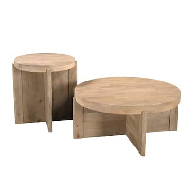 Willow 2-piece Solid Wood Living Room Table Set