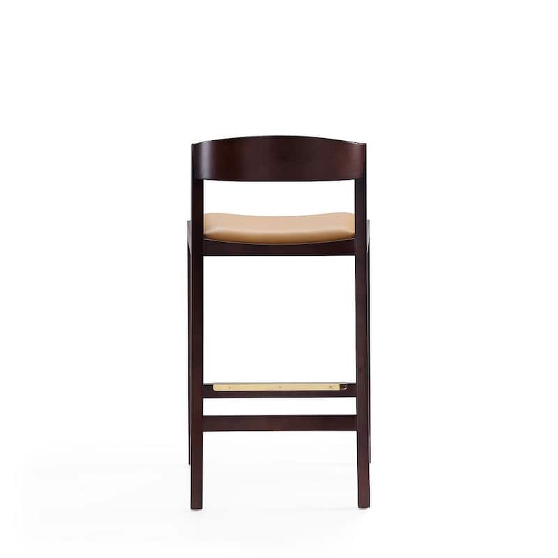 Manhattan Comfort Klismos 36.75 in. Dark Walnut Beech Wood Counter Height Bar Stool (Set of 3)