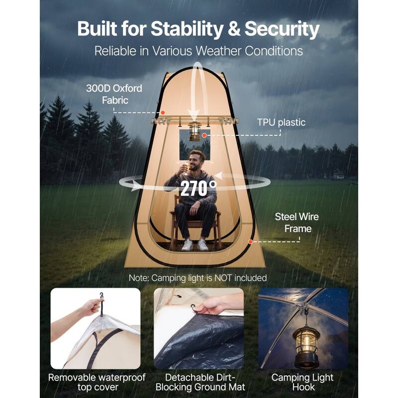 Beige TPU Pop-Up Sports Tent 4-Side Bubble with Steel Frame - 47.24 × 47.24 × 74.80 in