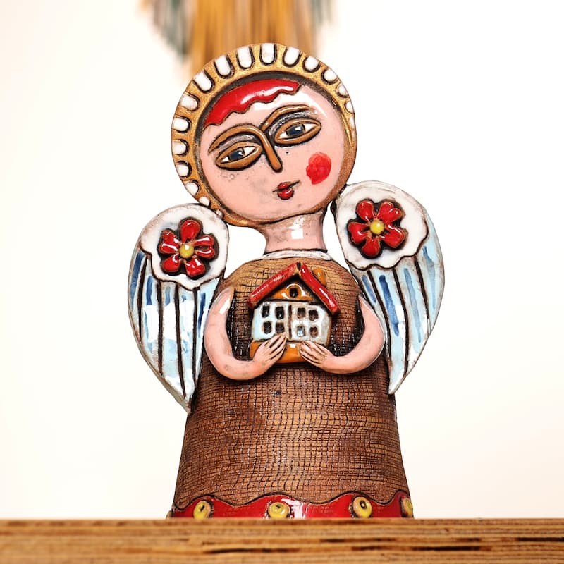Novica Handmade Blessed Home Ceramic Sculpture